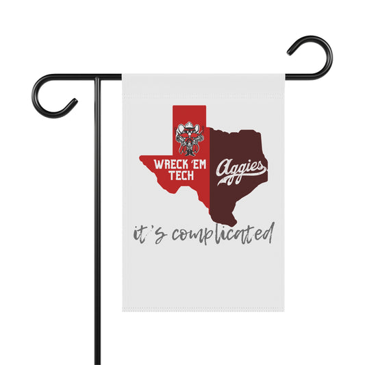 Texas Rivalry Garden Flag | “It’s Complicated” House Divided Outdoor Decor | Double-Sided Yard Flag
