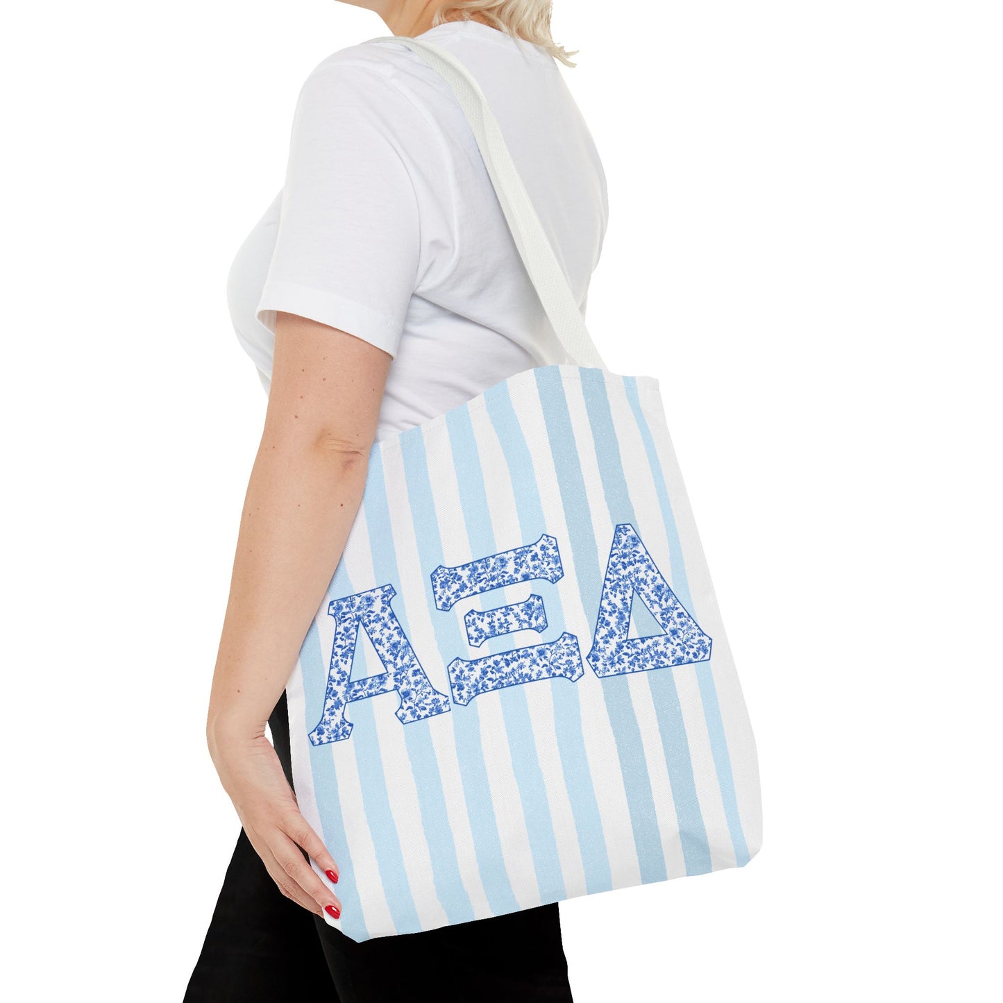 A Xi Style Gift | Floral Sorority Inspired Tote Bag | Greek Life Bag | Big Little Reveal | Cute Campus Tote, Cute Bid Day Bag