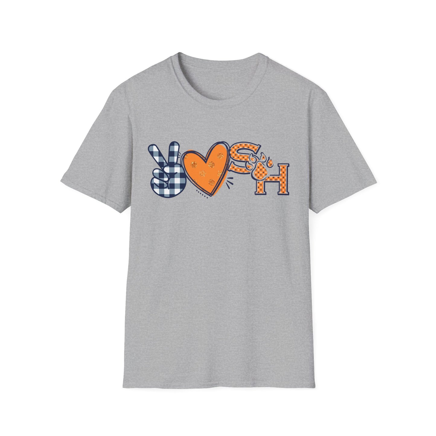 Peace Love Sam Houston University Unisex Softstyle T-Shirt | Game Days, College Events, Gifts, Fan Gear