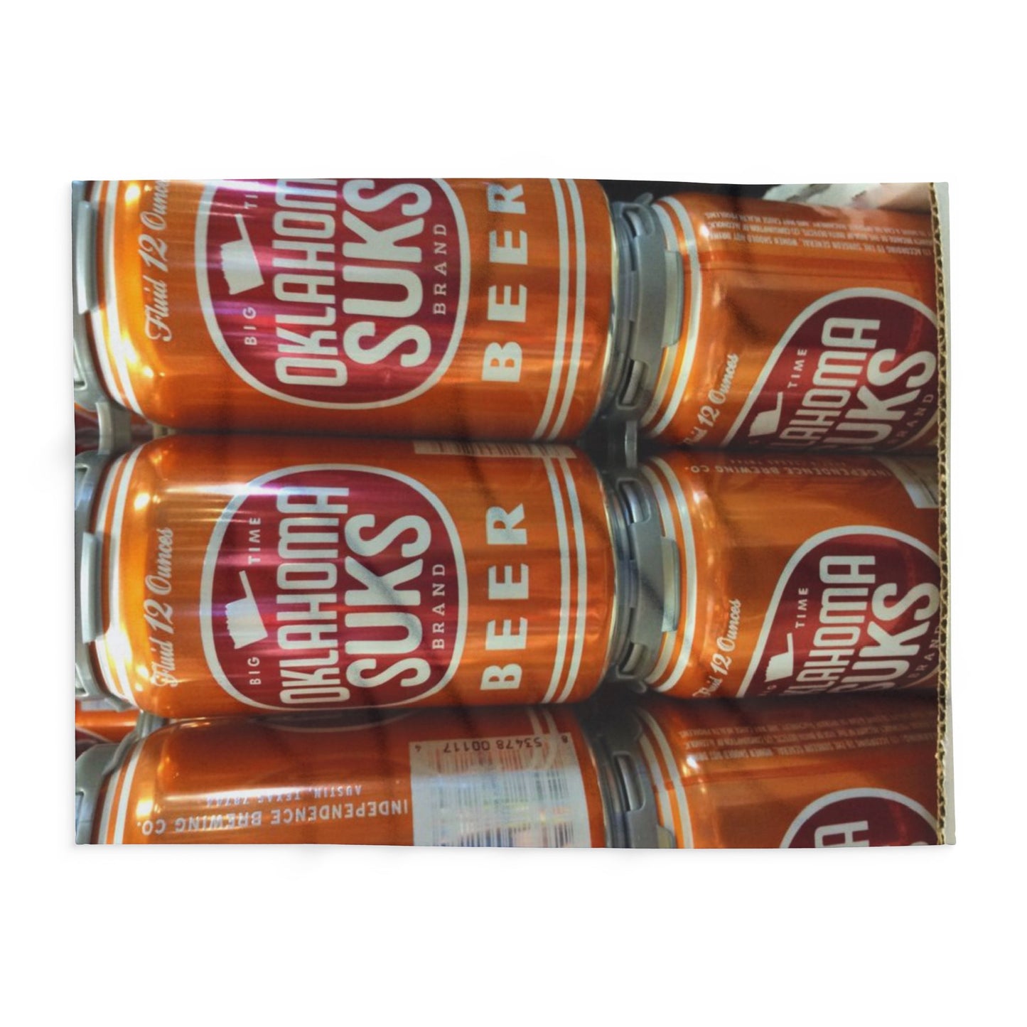 Fun Arctic Fleece Blanket - Oklahoma Suks Beer Design, Cozy Home Decor, Gift for Beer Lovers, Picnic Blanket, Outdoor Lounge
