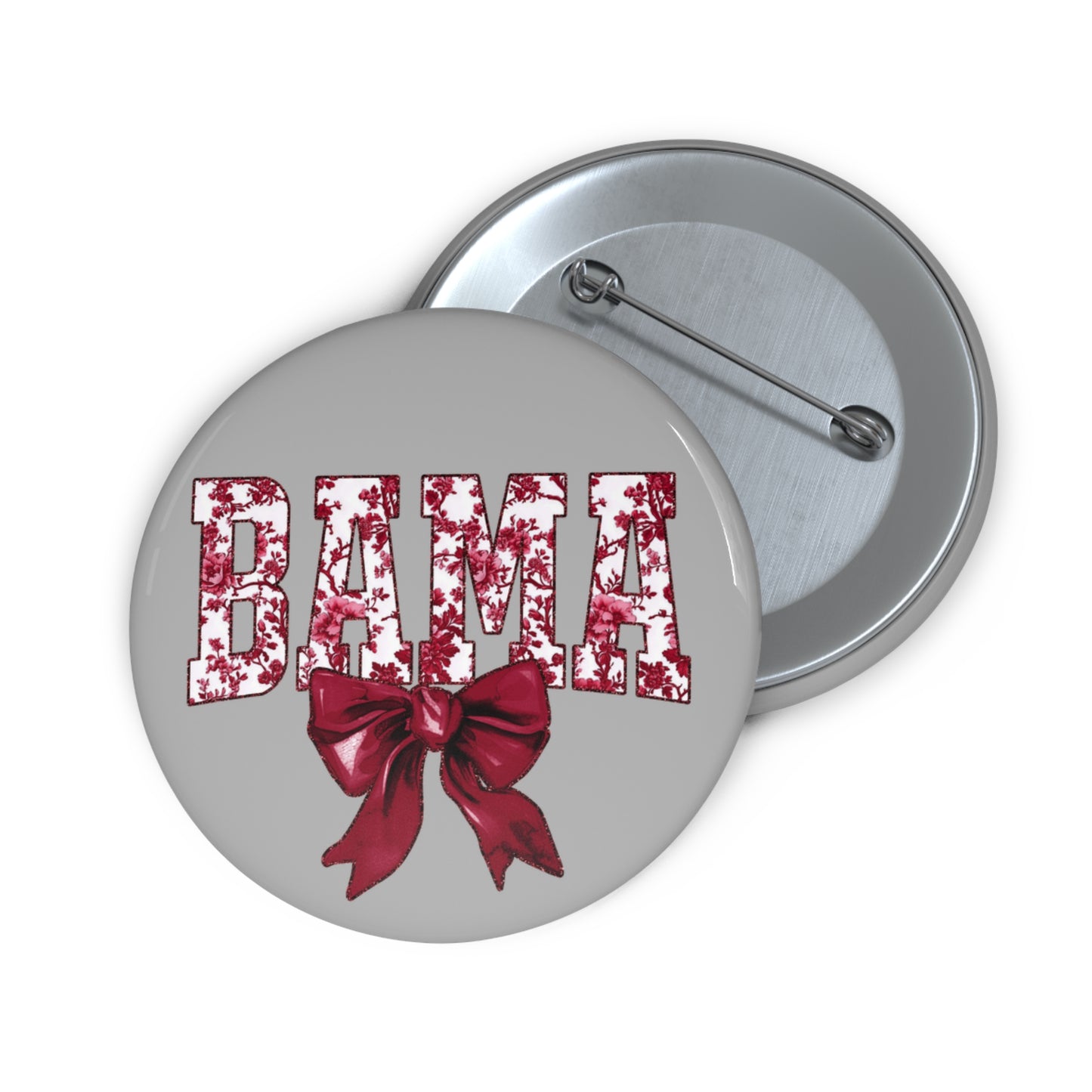 University of Alabama BAMA Floral Button Pin | Crimson Tide Game Day Accessory, Game Day Pin