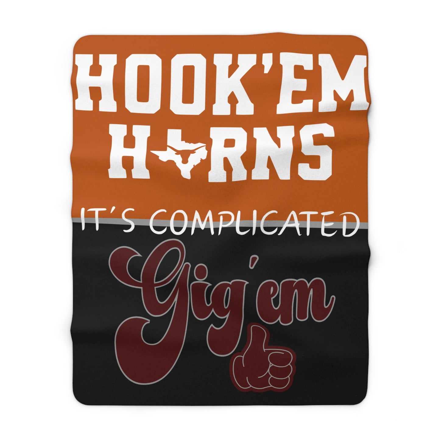 It’s Complicated Sherpa Blanket | Texas Rivalry Throw | Cozy House Divided Gift