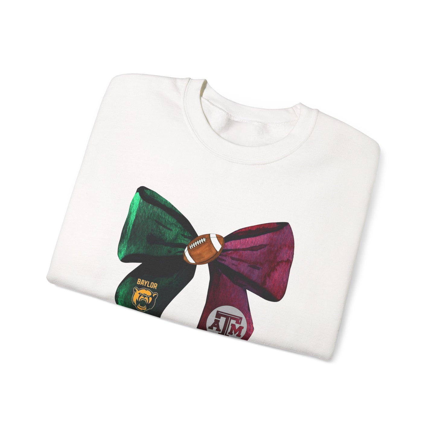 House Divided Bears and Aggies Crewneck | Split School Pride Tee | Green and Maroon College Family Shirt | Texas College Spirit Crewneck