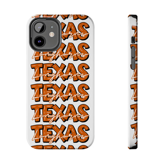 Texas Longhorn Tough Phone Case, Durable iPhone Cover for Texas Lovers, Unique Gift for Graduates, College Students, Southern Pride