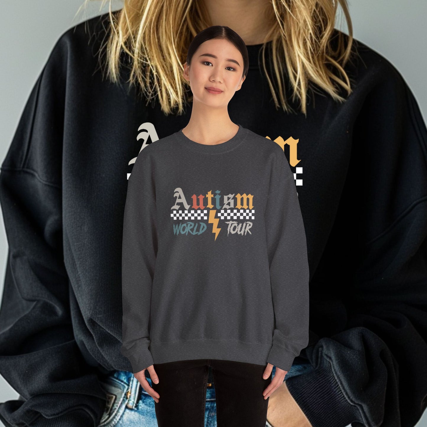 Autism Awareness Crewneck Sweatshirt, Unisex Sweatshirt, Gift for Autism Support, Love Needs No Words, Awareness Apparel