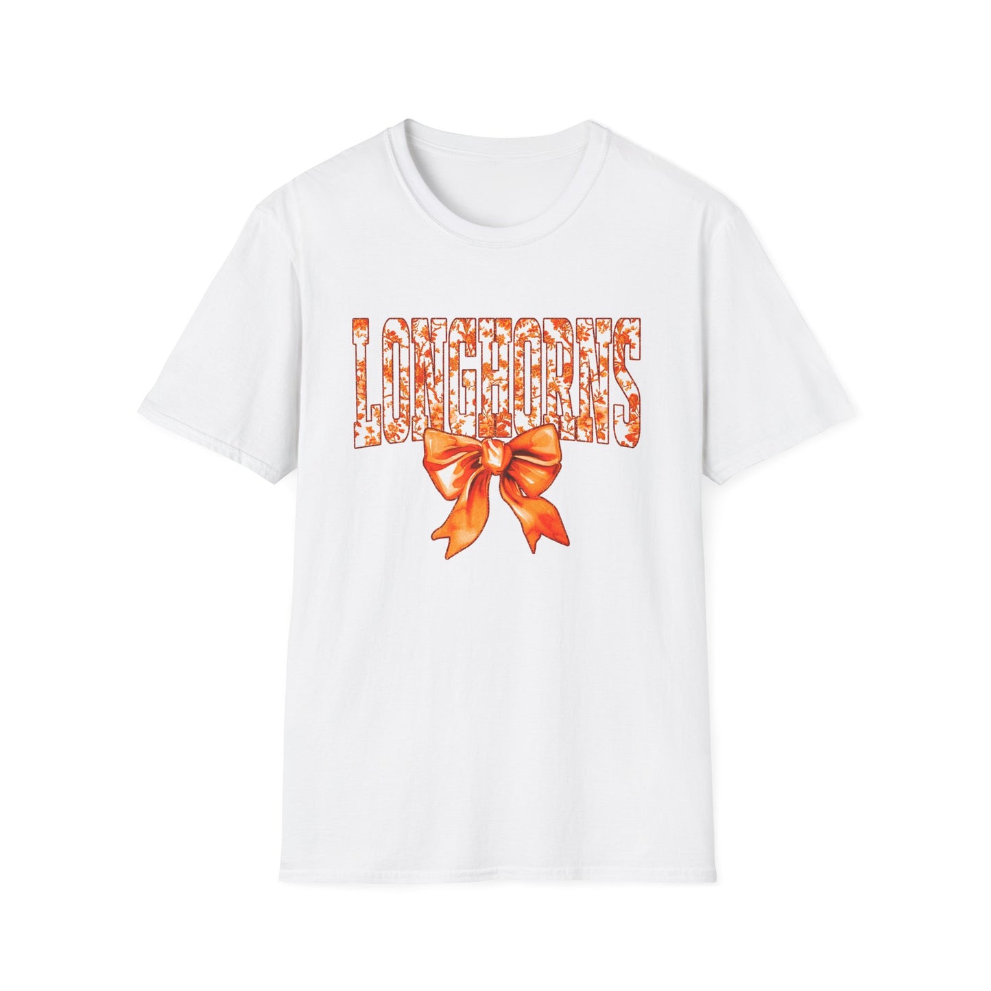 Texas Longhorns Floral Softstyle T-Shirt, Unisex Graphic Tee, Perfect Gift for Texans, Casual Wear, Travel Souvenir