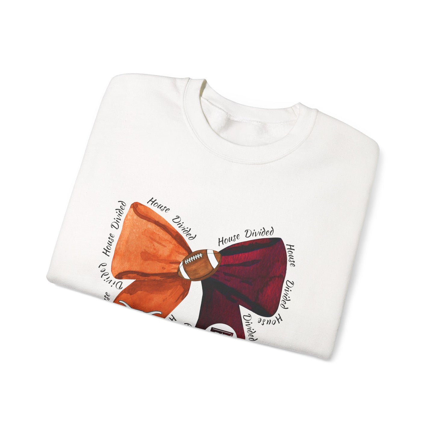 House Divided Bow Crewneck – Longhorn & Aggie Rivalry Sweatshirt, Game Day Gear
