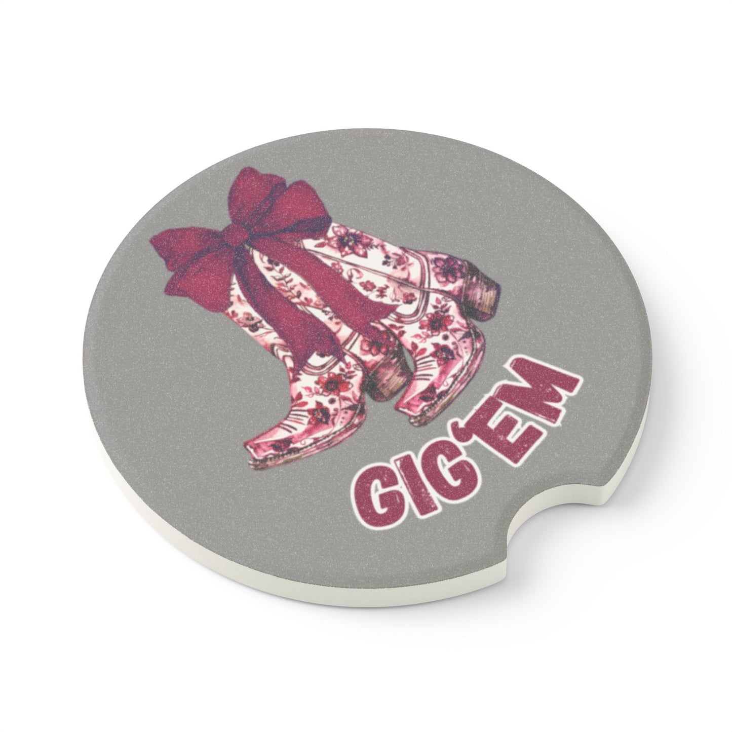 Aggies Boots Car Coaster, Fun Gift for Aggie Fans | Stocking Stuffer, Aggie Car Decor, College Car Accessory