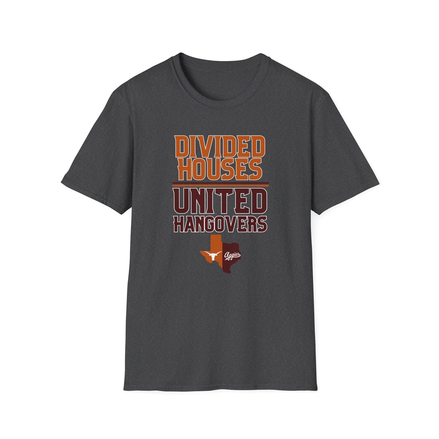 Divided Houses United Hangovers Texas Rivalry T-Shirt, Perfect for Longhorns and Aggies, Lonestar Showdown, House Divided