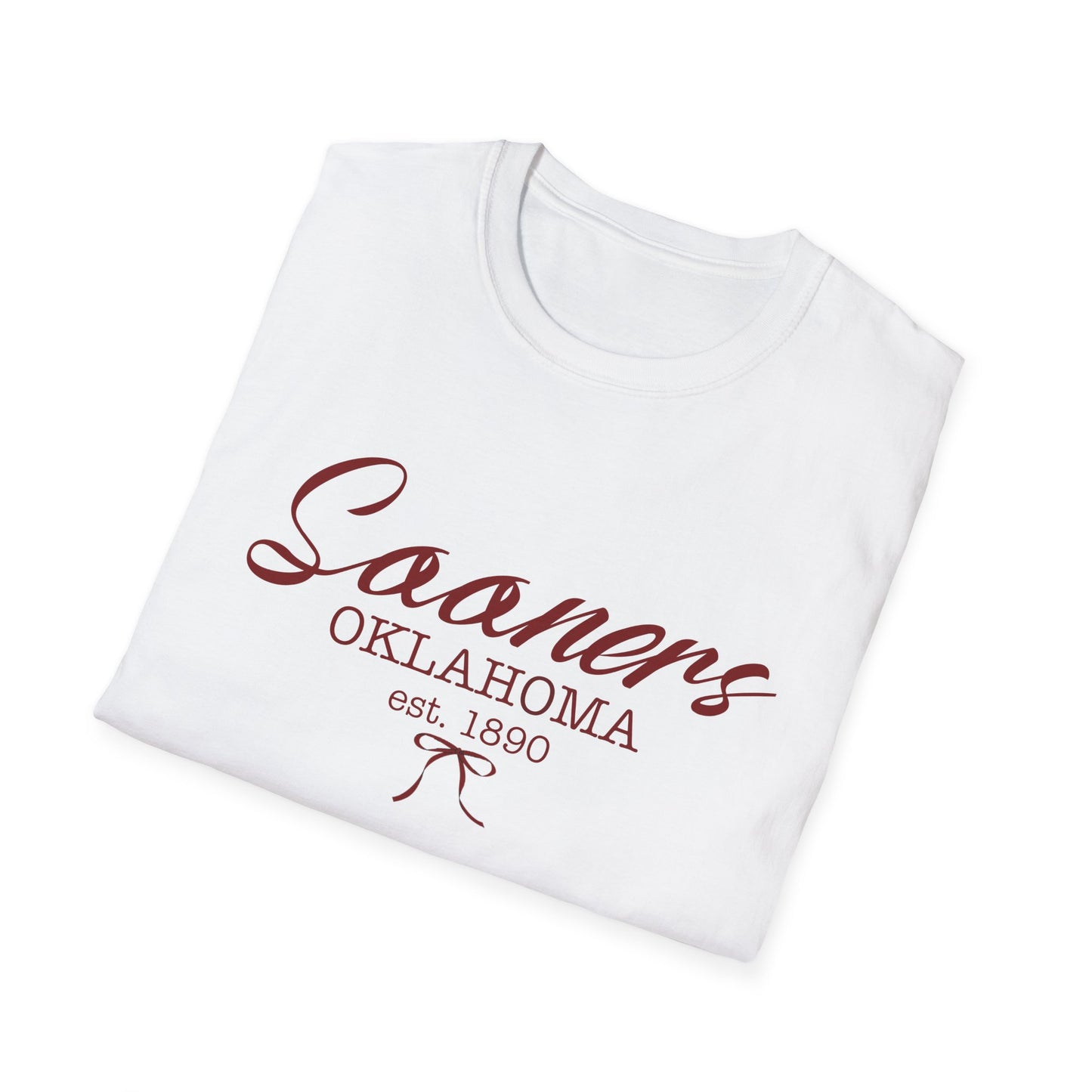Oklahoma Sooners T-Shirt, Cute Bow Design, College Tee, Softstyle Shirt, Fan Apparel, University of Oklahoma, Sooner Fan