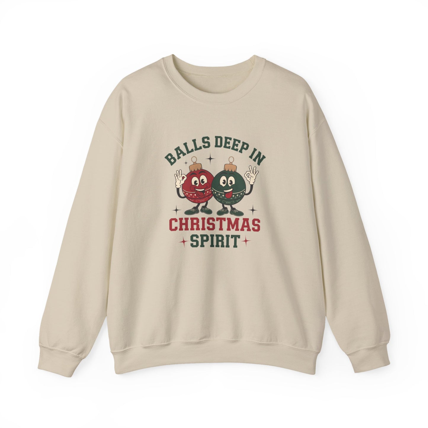 Funny Christmas Sweatshirt, Balls Deep Christmas, Winter Apparel, Unisex Crewneck, Festive Sweatshirt, Christmas Spirit, Humor Clothing