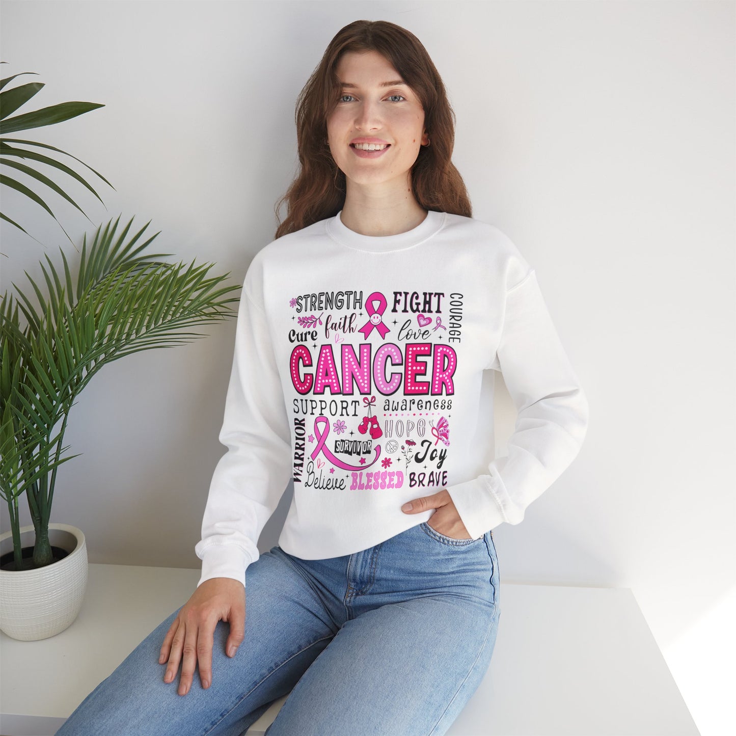 Breast Cancer Awareness, Find the Cure, Inspirational Crewneck Sweatshirt, Faith-Based Fashion, Motivational Gift
