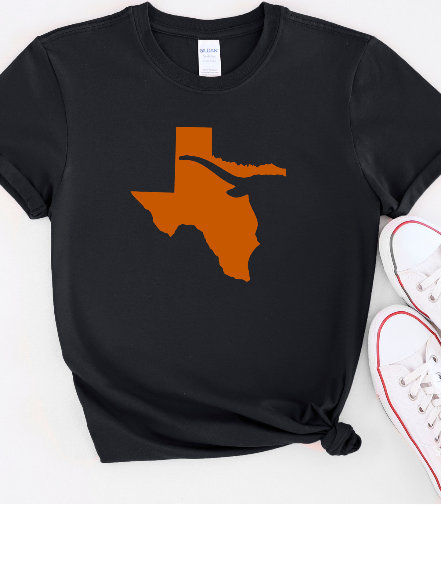 Texas Pride Tee | Burnt Orange State Outline Shirt | Southern Spirit Unisex Softstyle | Graduation Gift