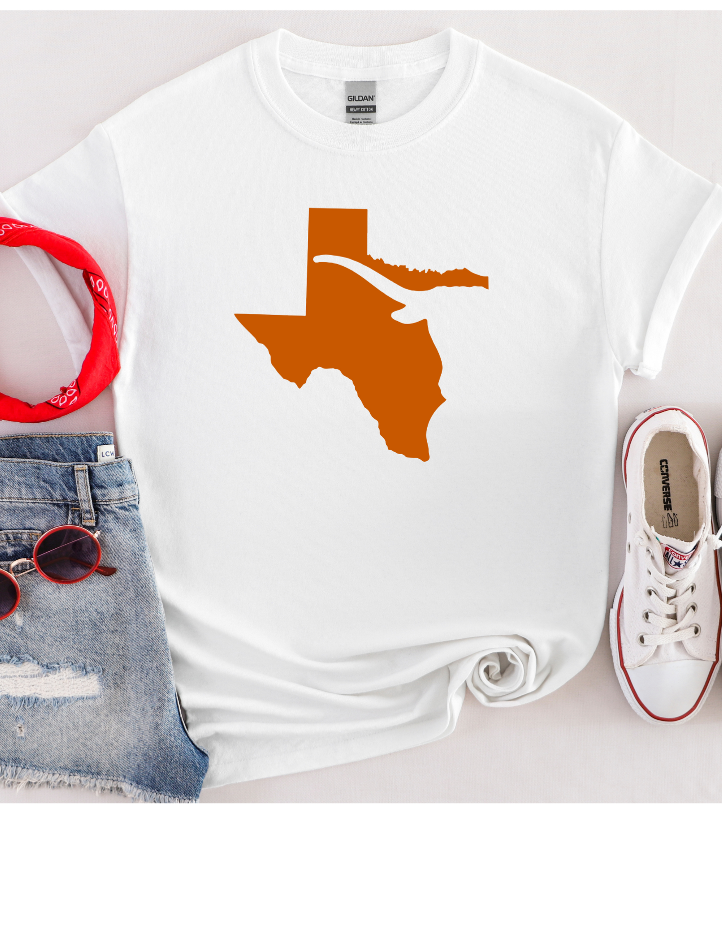 Texas Pride Tee | Burnt Orange State Outline Shirt | Southern Spirit Unisex Softstyle | Graduation Gift