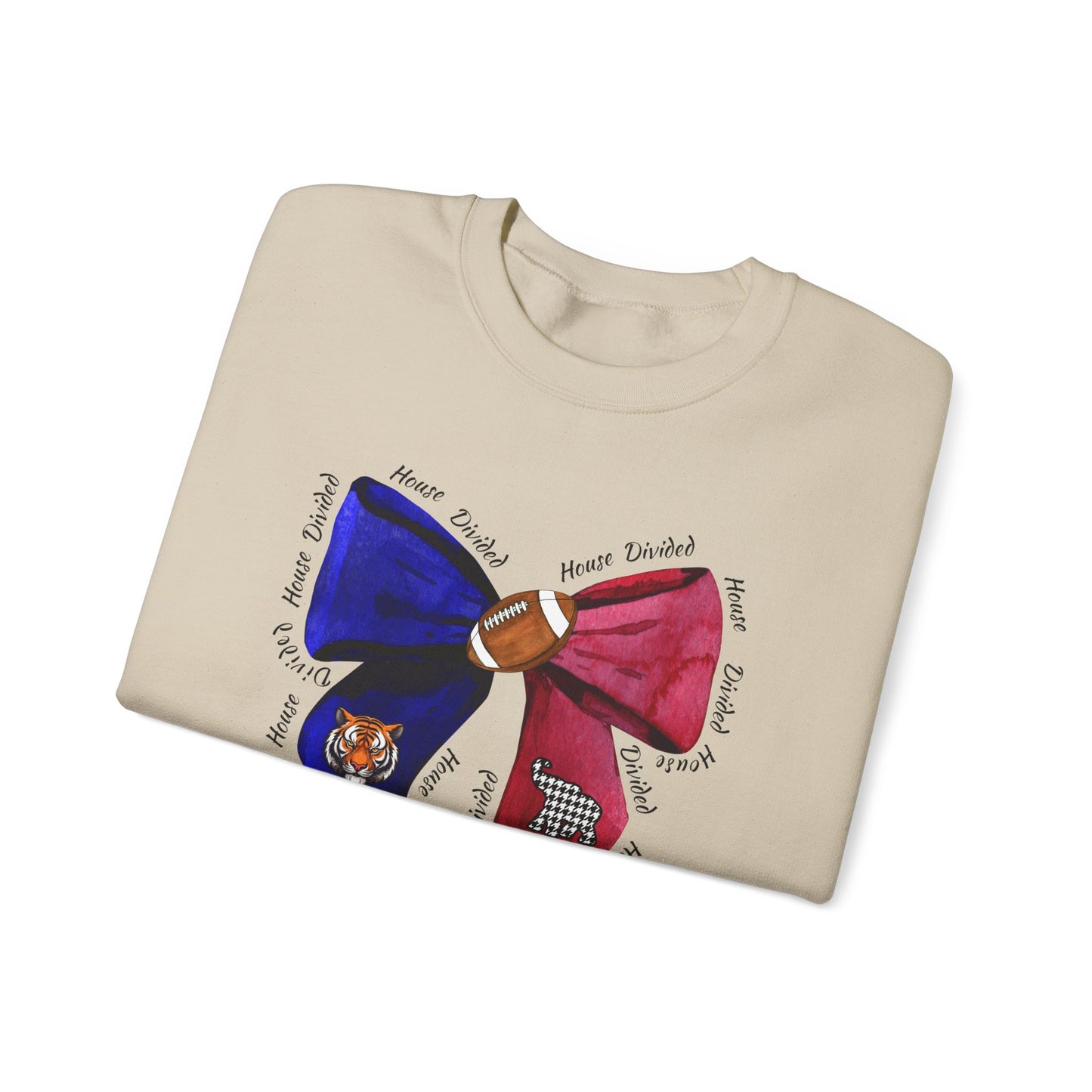 House Divided Sweatshirt | Auburn & Alabama Bow Design | Cute College Rivalry Crewneck | Game Day Outfit
