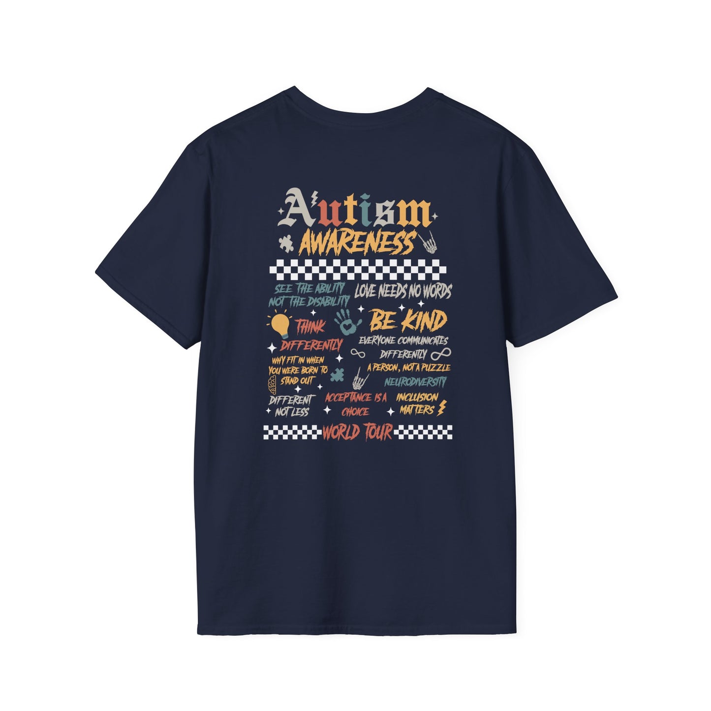Autism Awareness T-Shirt, Unisex Softstyle Tee for Events, Gift for Supporters, Casual Wear, Fundraising, Advocacy