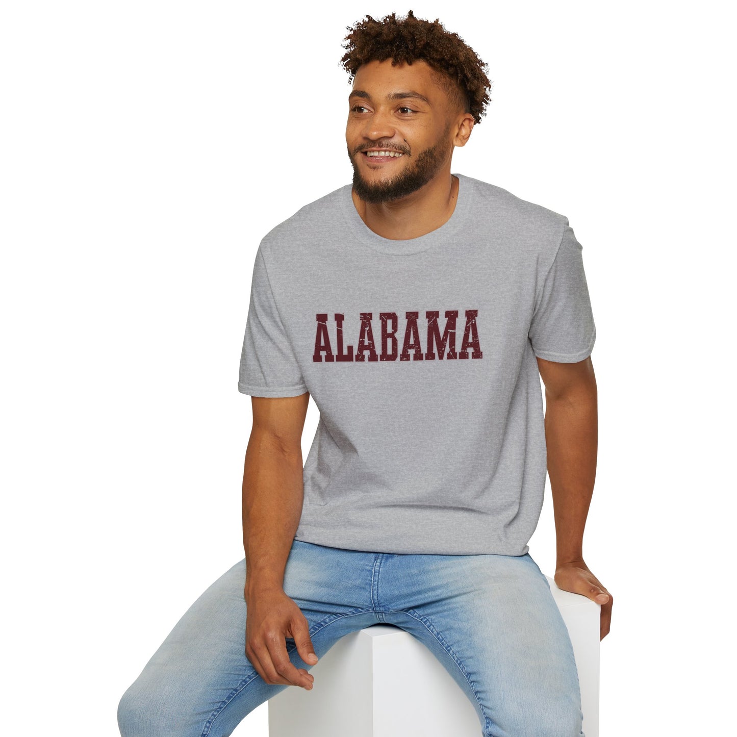 Alabama Distressed Varsity Tee | Vintage Crimson Game Day Shirt | Southern Spirit Unisex T-Shirt | Retro College Style | Game Day Gear