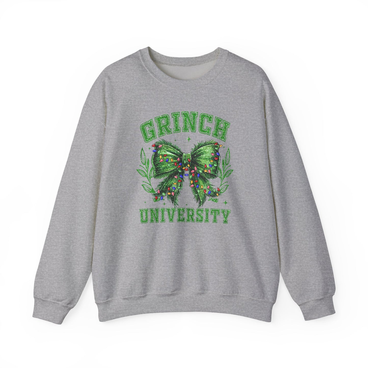 Festive Green Mischief University Christmas Sweatshirt, Funny Xmas Apparel, Mean One, Comfy Fleece