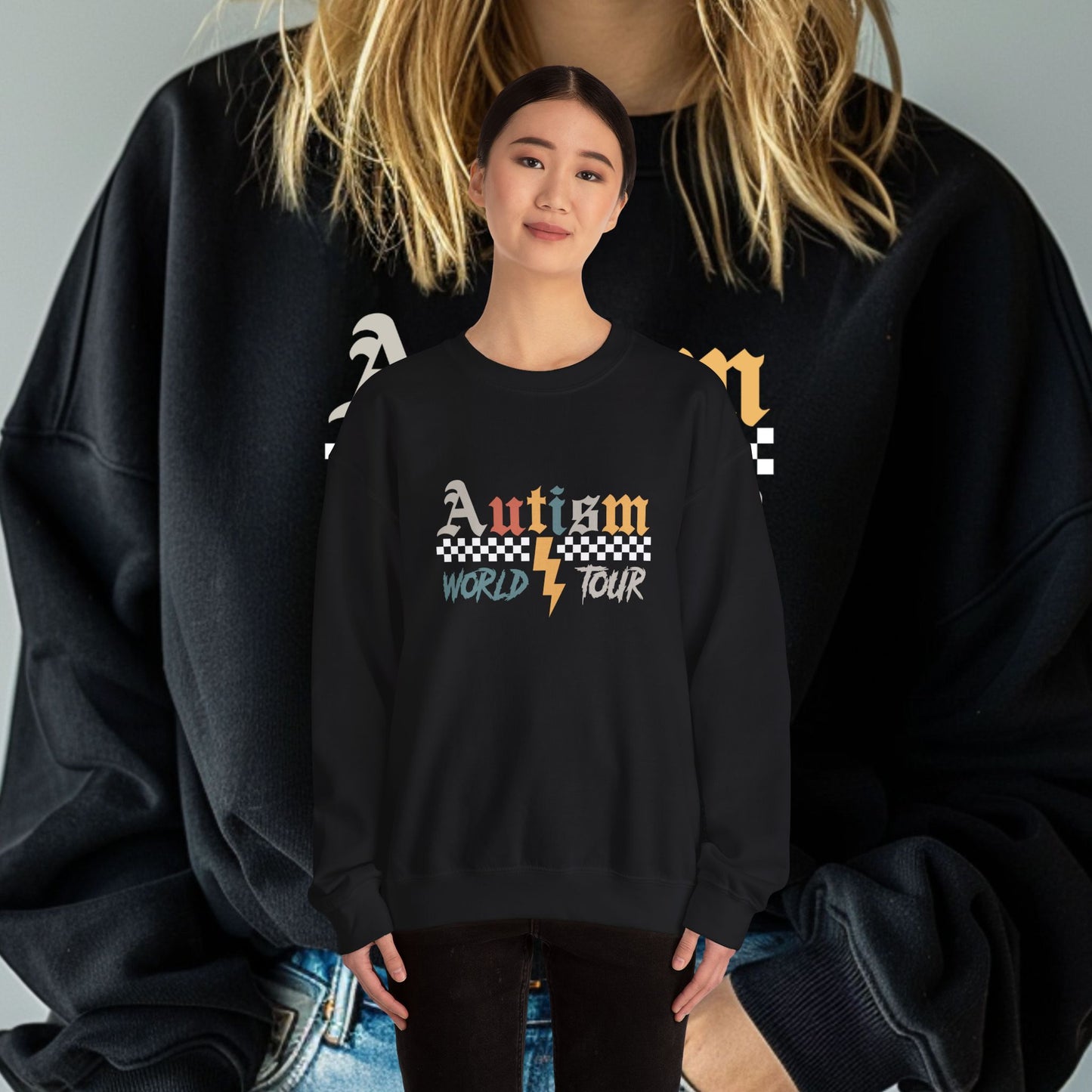Autism Awareness Crewneck Sweatshirt, Unisex Sweatshirt, Gift for Autism Support, Love Needs No Words, Awareness Apparel