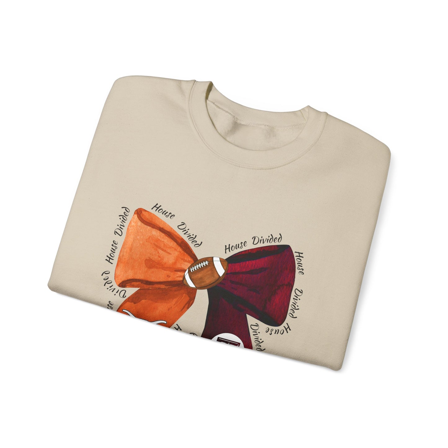 House Divided Bow Crewneck – Longhorn & Aggie Rivalry Sweatshirt, Game Day Gear