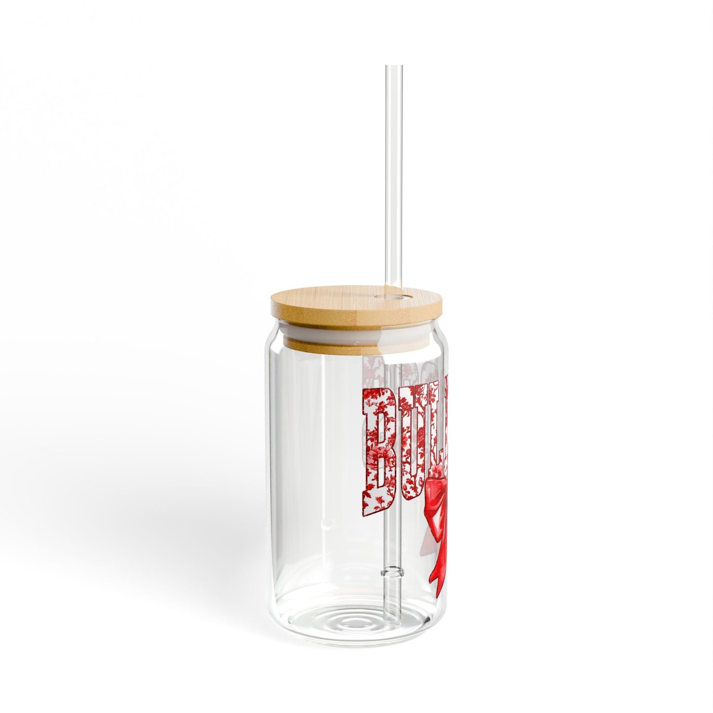 University of Georgia Bulldogs 16oz Glass with Cute Bow | University of Georgia Tumbler, Bulldog Glass Tumbler