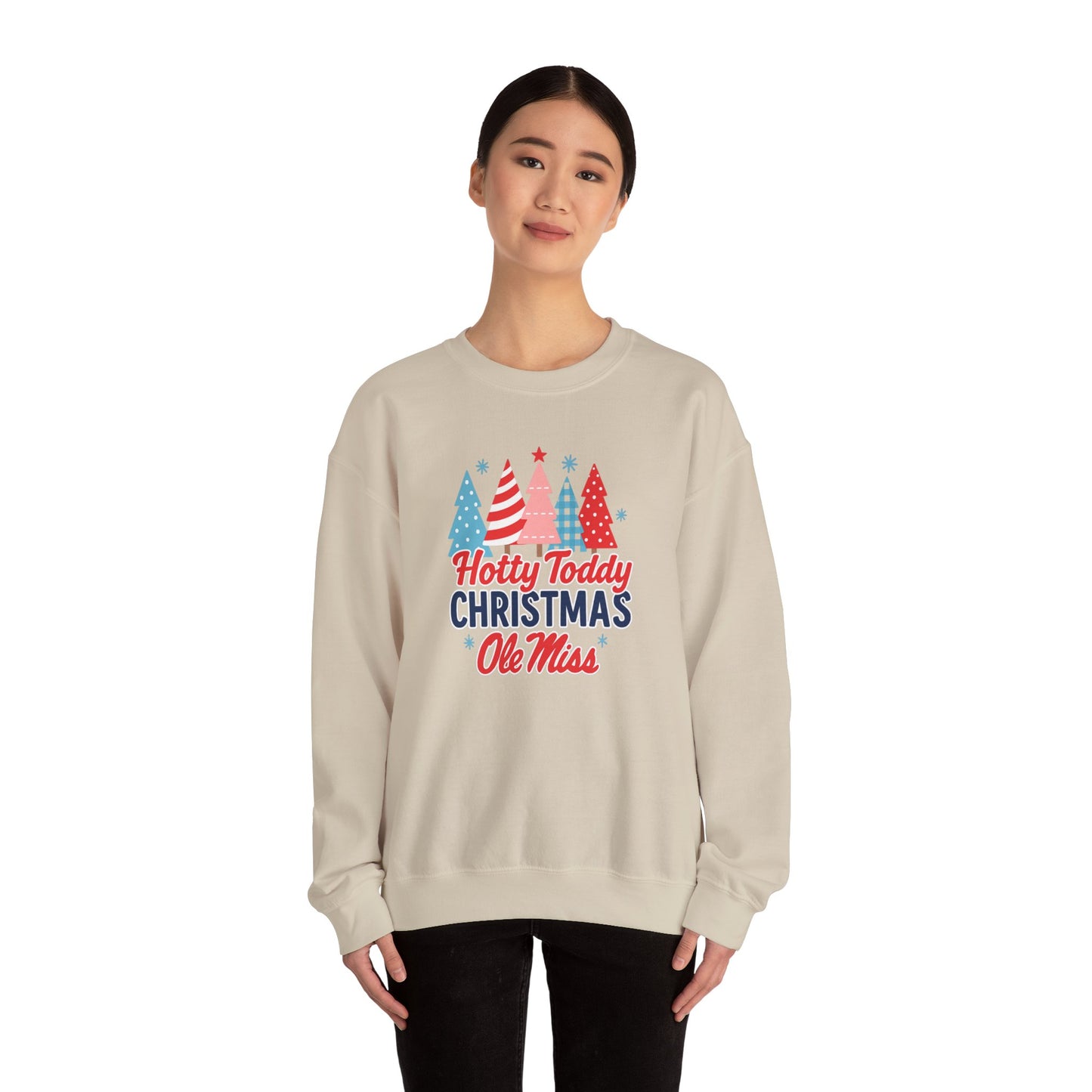 Ole Miss Festive Christmas Sweatshirt, Holiday Cheer, Unisex Crewneck, Ole Miss Pride, Hotty Toddy, Rebels, University of Mississippi