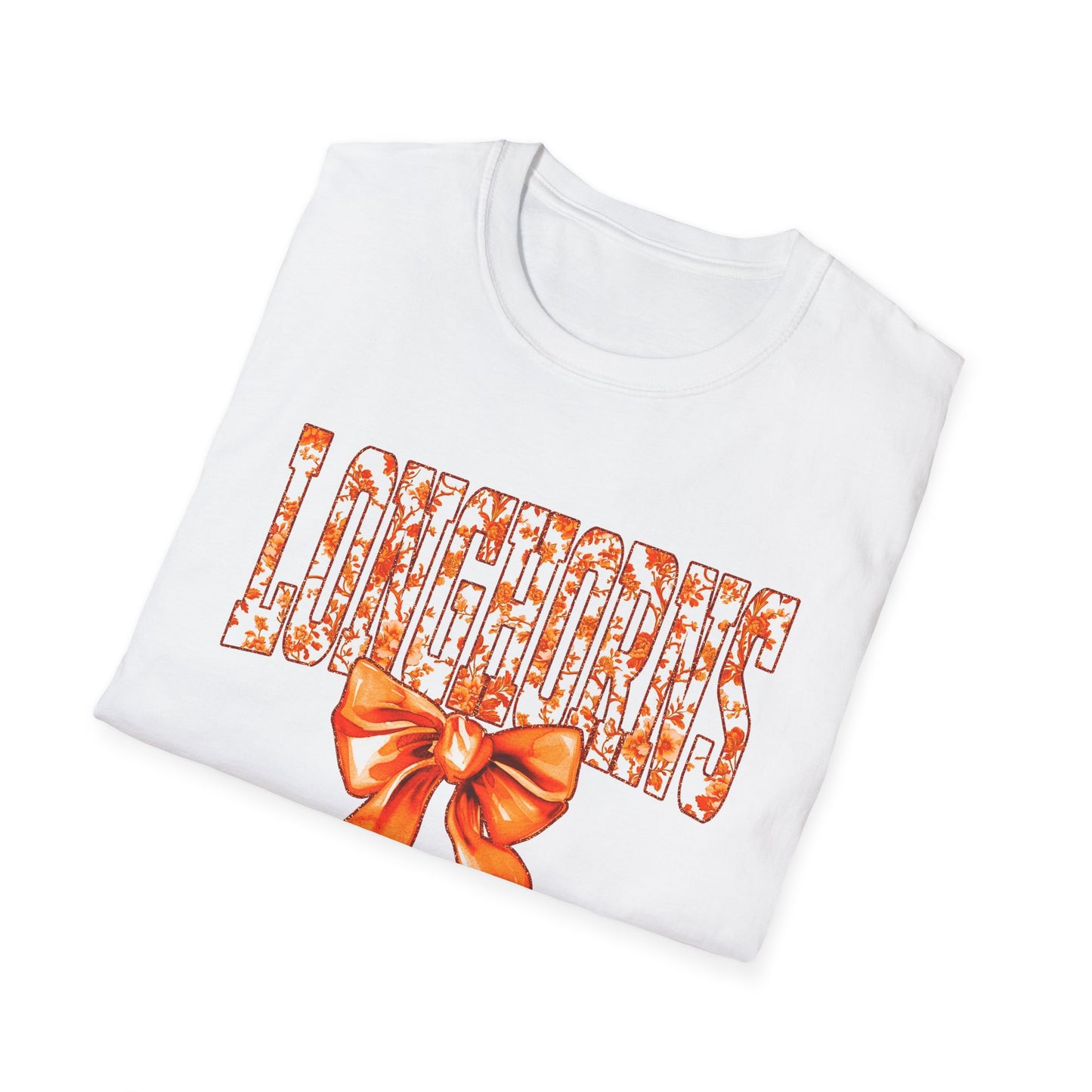 Texas Longhorns Floral Softstyle T-Shirt, Unisex Graphic Tee, Perfect Gift for Texans, Casual Wear, Travel Souvenir