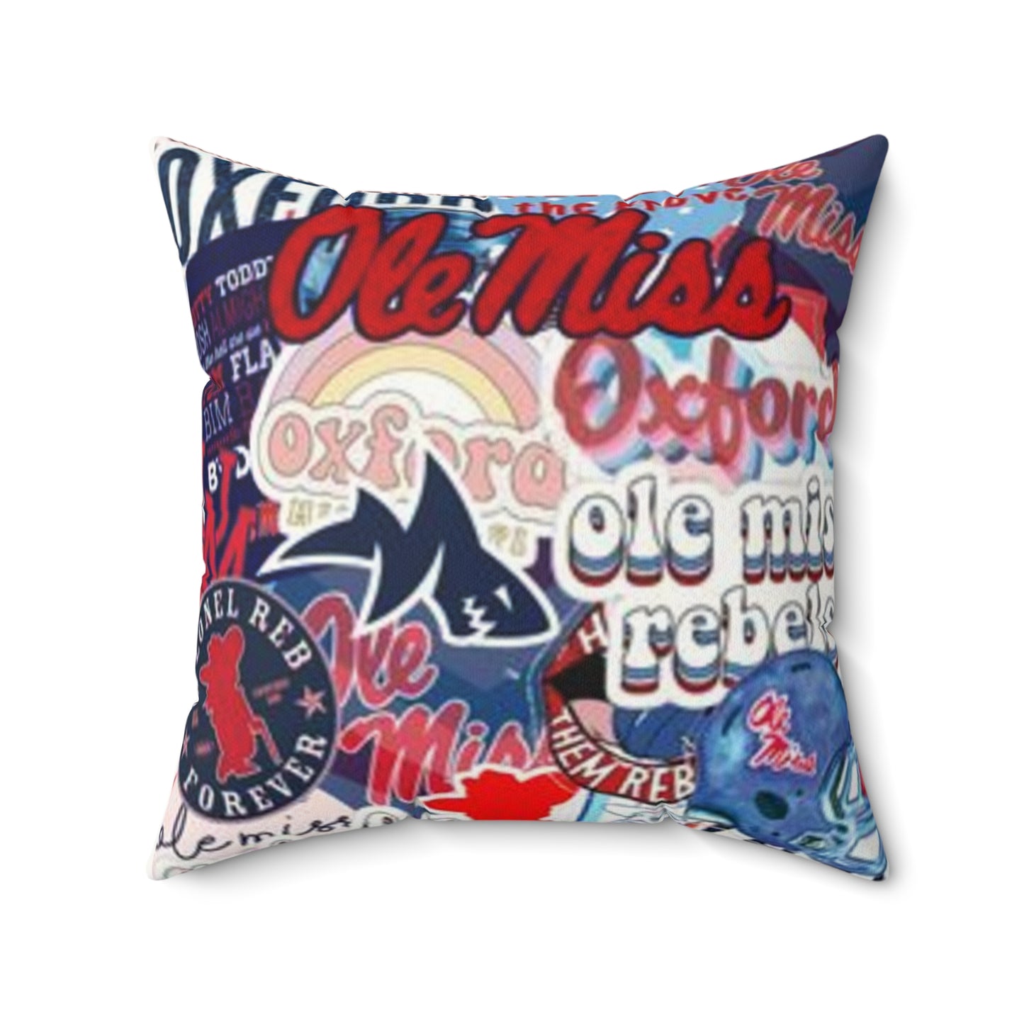 Ole Miss Faux Suede Pillow, Decor Cushion for College Students, Home Decor Gift, Throw Pillow, Team Spirit