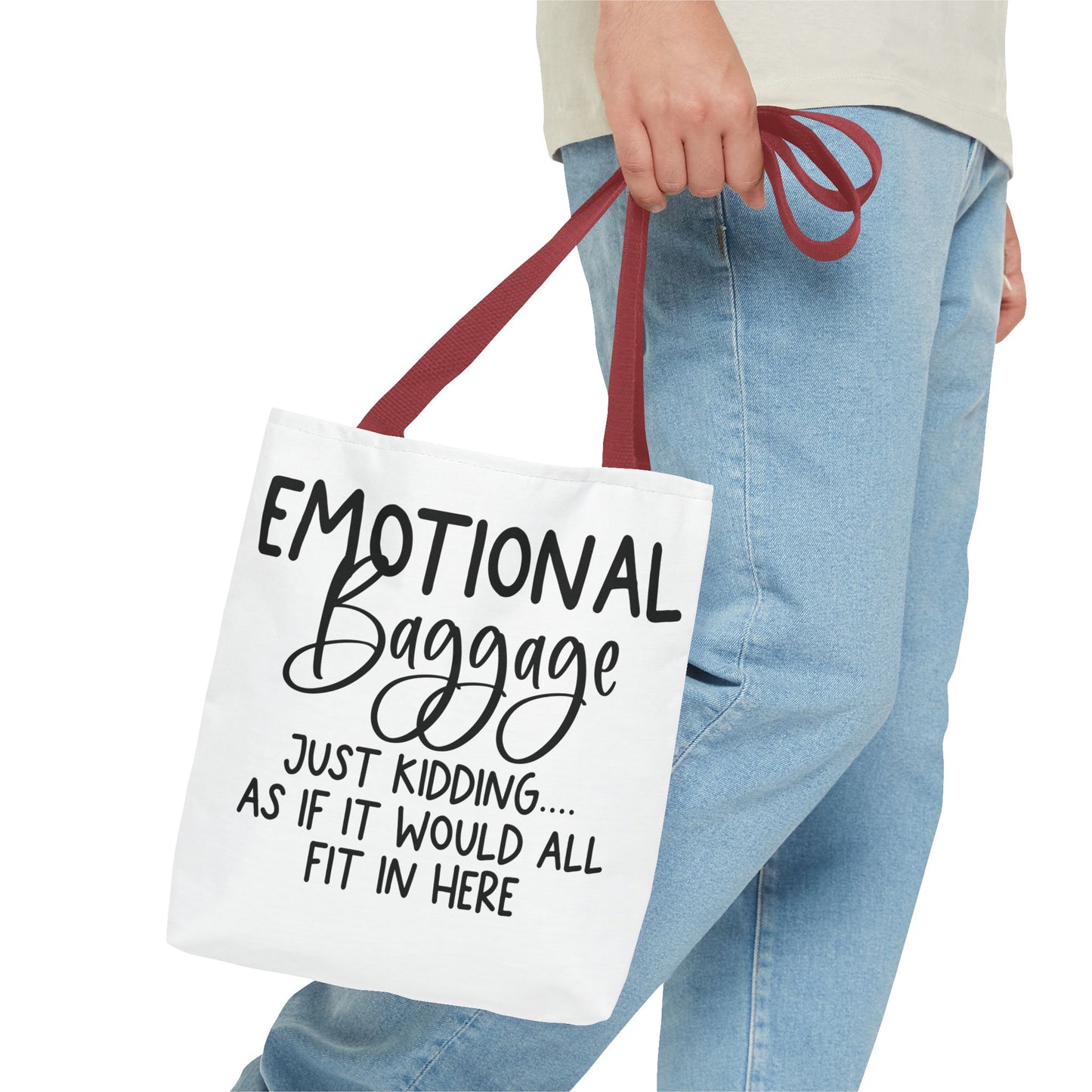 Emotional Baggage Tote Bag, Funny Quote Tote, Ideal Gift for Friends, Stylish Carryall for Everyday Use, Great for Travel and Shopping