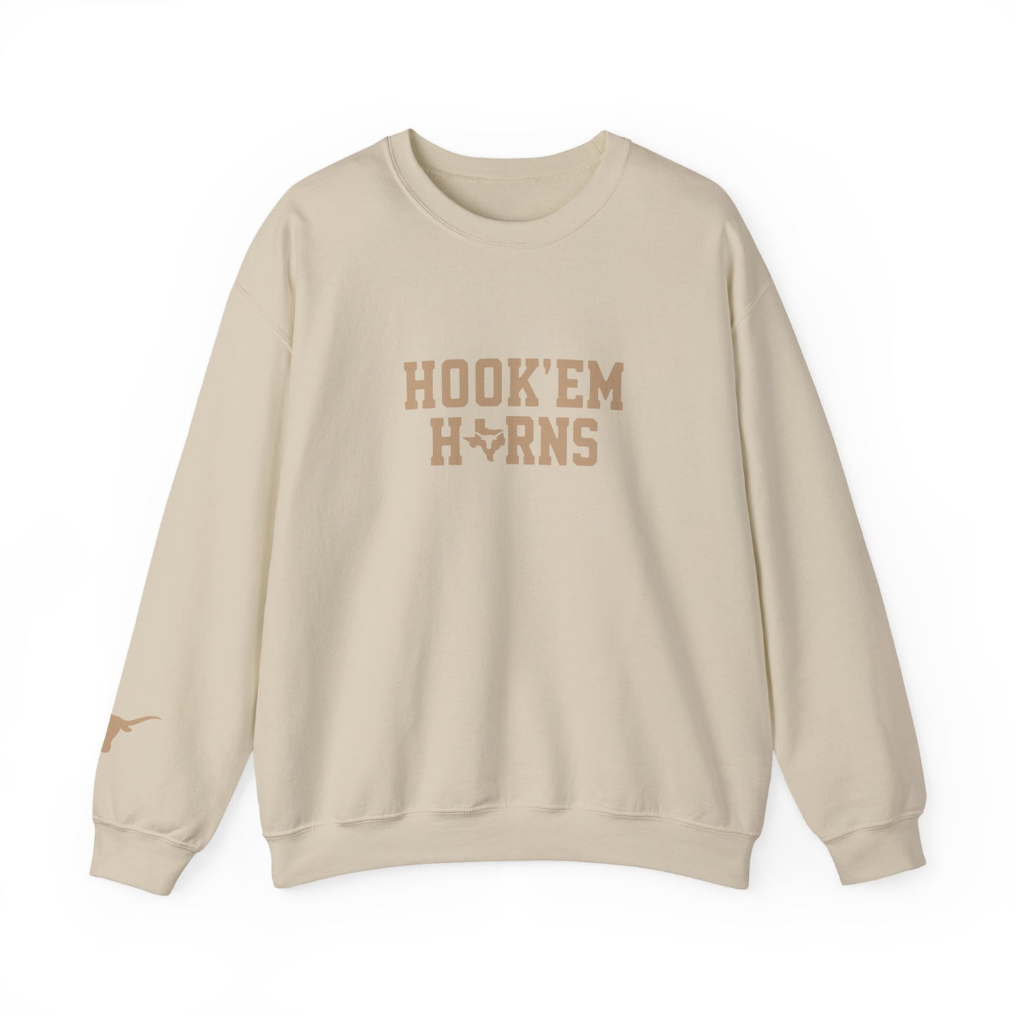 Texas Sweatshirt | Longhorn Sleeve Print, Printed Sleeve Game Day Sweatshirt, Game Day gear, Student Gift, Alumni Gear