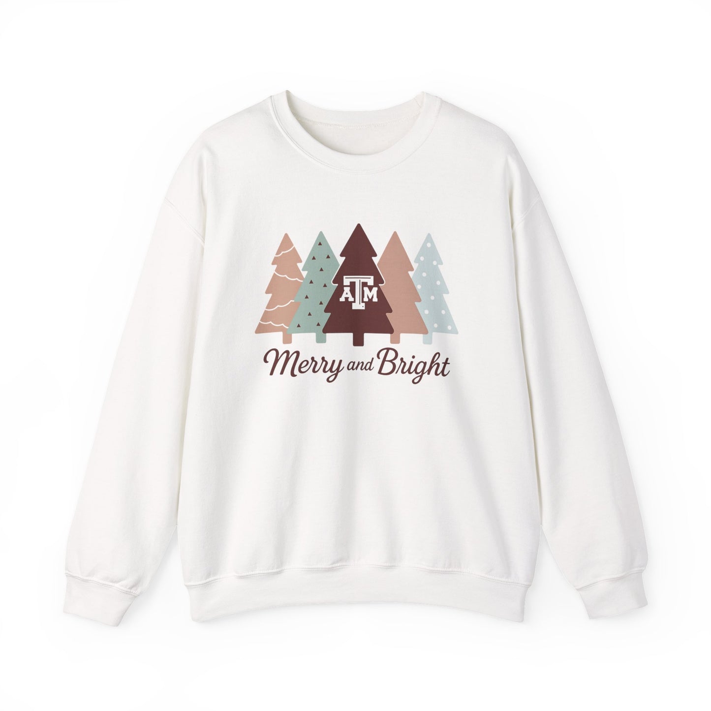 Merry & Bright Aggies Christmas Sweatshirt | Holiday Trees Crewneck