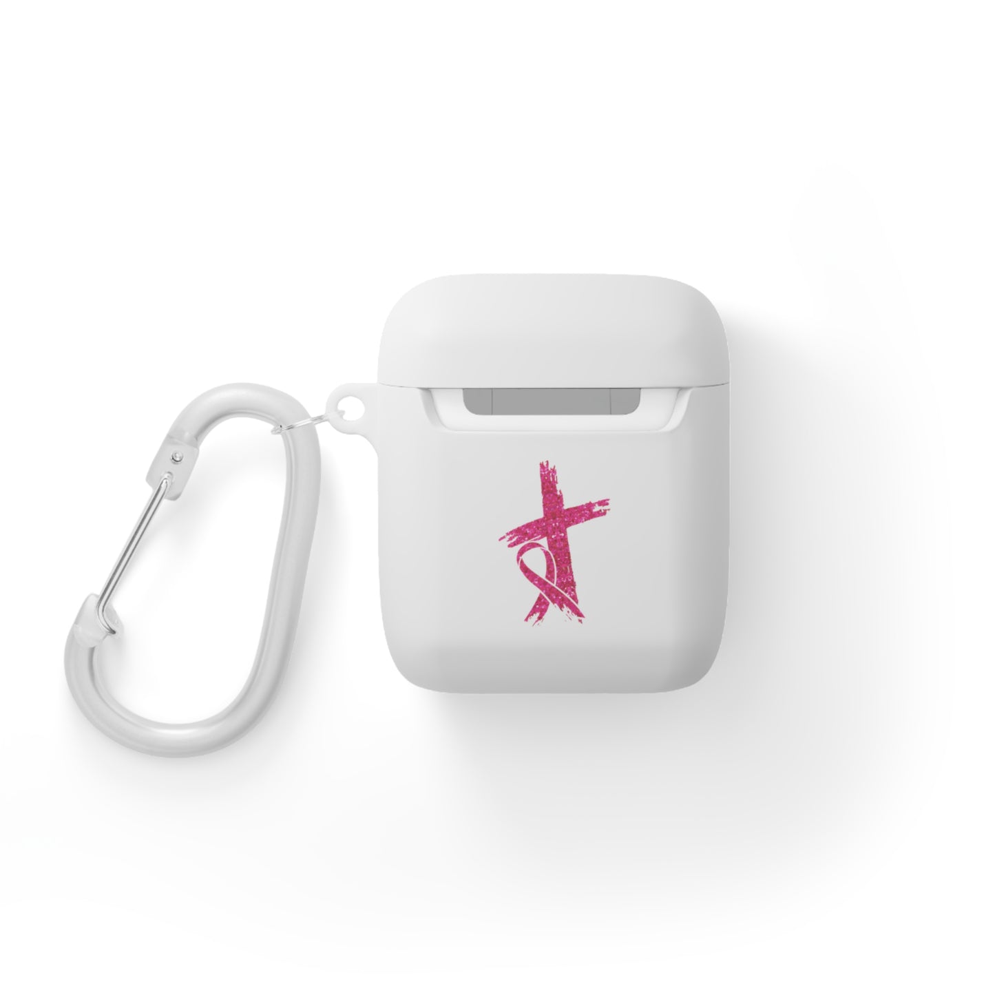 Cancer Awareness AirPods Case Cover, Pink Ribbon Design, Gift for Cancer Fighters, Supportive Tech Accessory, Breast Cancer Month