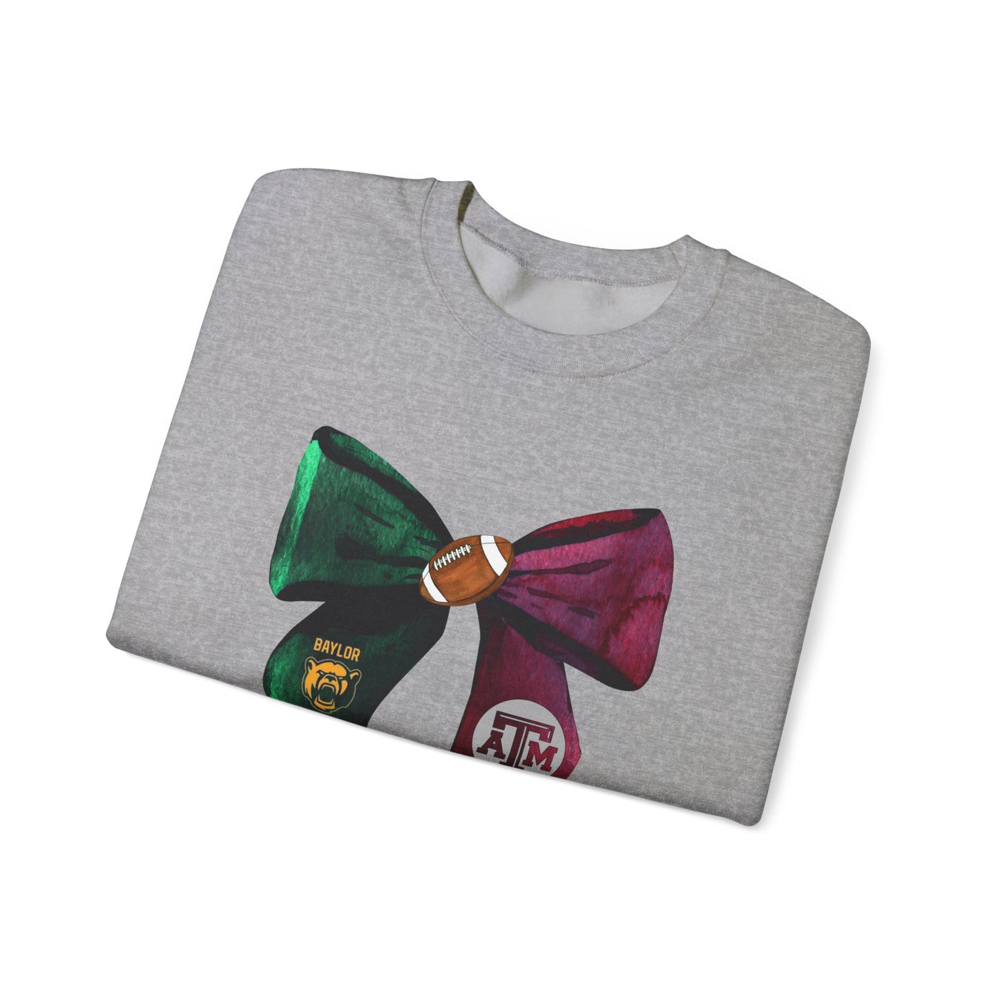 House Divided Bears and Aggies Crewneck | Split School Pride Tee | Green and Maroon College Family Shirt | Texas College Spirit Crewneck