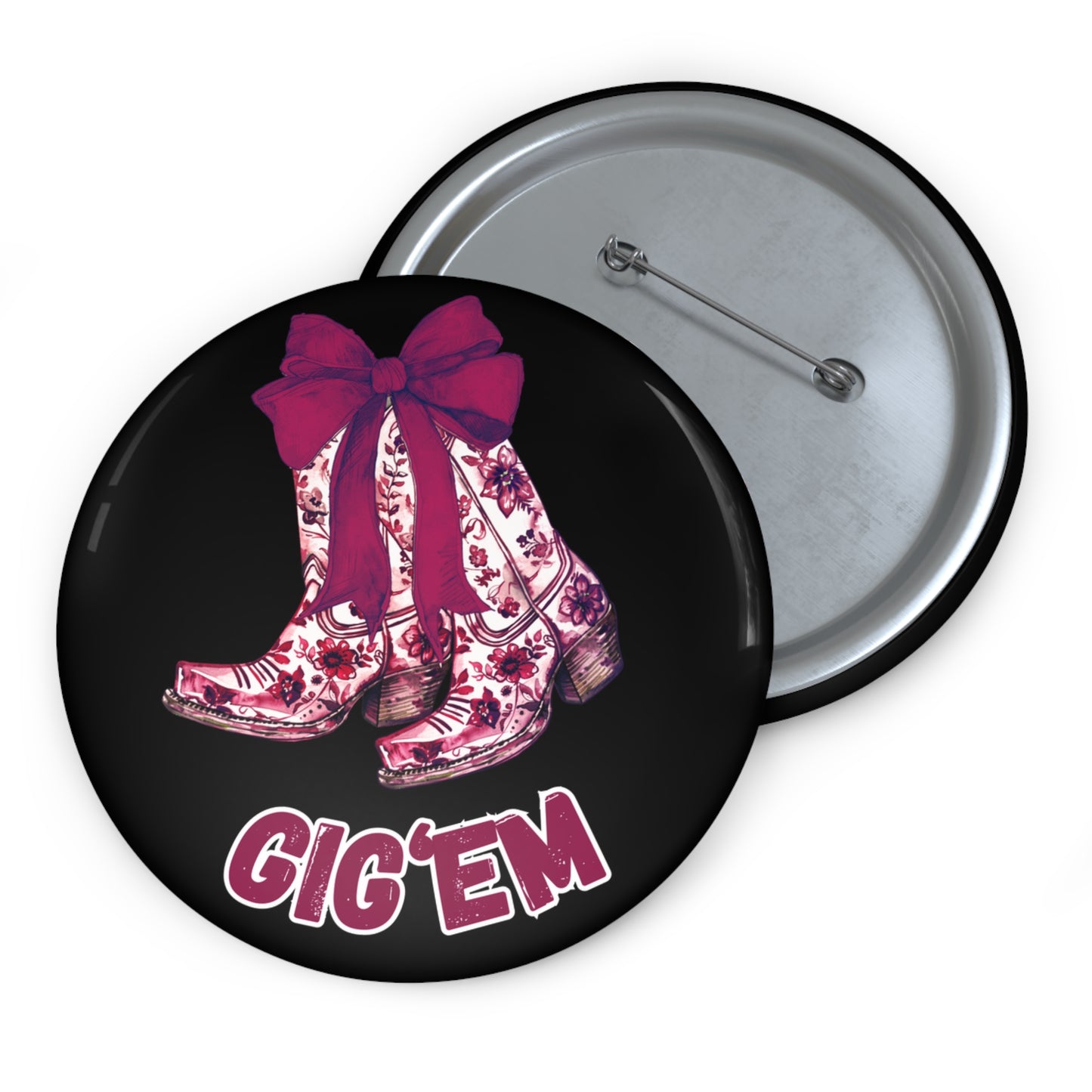 Aggies Floral Boots Button Game Day Pin | Aggie Game Day Accessory | Aggie Game Day Pin | Aggie Spirit Wear, Game Day Pin