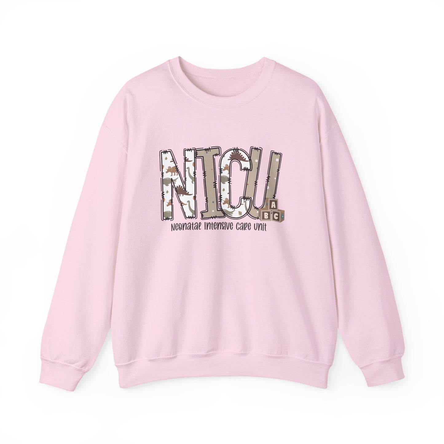 NICU Dino Nurse Crewneck Sweatshirt - Healthcare Worker Gift, Hospital Apparel, Medical Professional Clothing, Nurse Appreciation, RN Gift