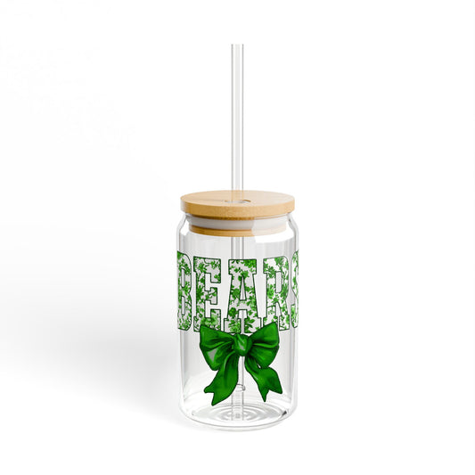 Baylor University 16oz Glass with Cute Bow | Glass Tumbler with straw, Baylor Tumbler, Baylor University Glass Tumbler