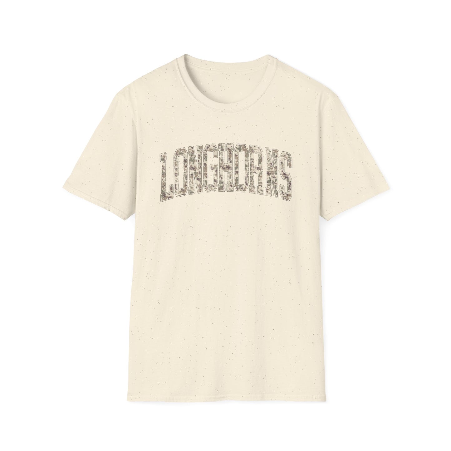 Longhorns Camo Softstyle T-Shirt | Distressed Hunting Style | Texas Game Day Apparel