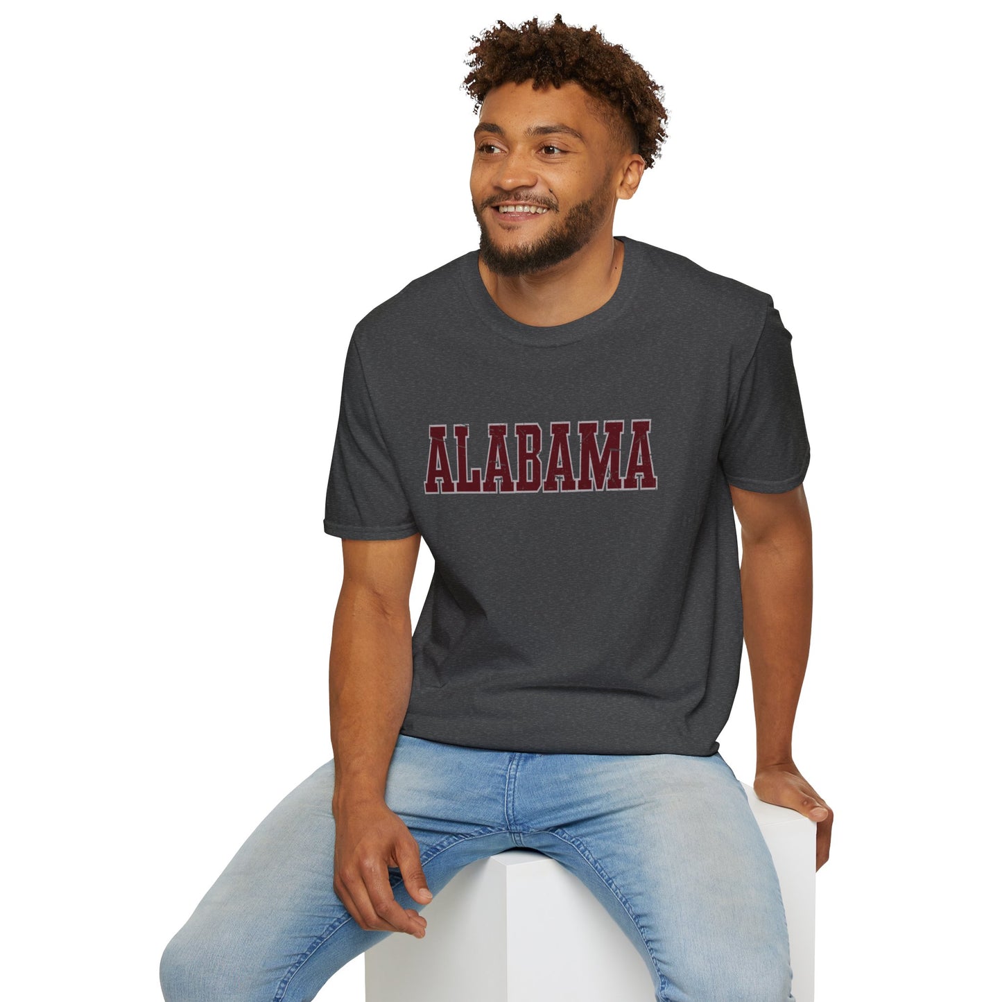 Alabama Distressed Varsity Tee | Vintage Crimson Game Day Shirt | Southern Spirit Unisex T-Shirt | Retro College Style | Game Day Gear