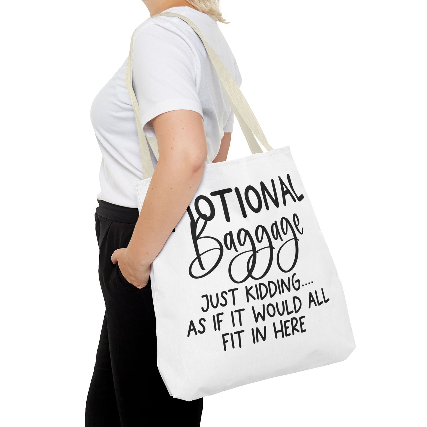 Emotional Baggage Tote Bag, Funny Quote Tote, Ideal Gift for Friends, Stylish Carryall for Everyday Use, Great for Travel and Shopping