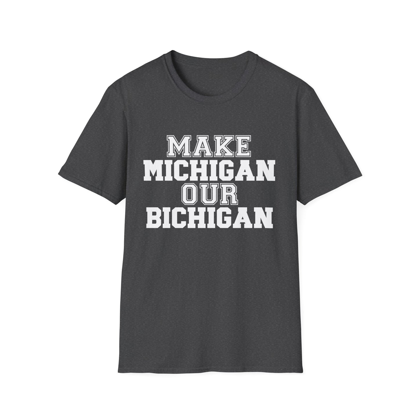 Ohio State vs. Michigan Rivalry Softstyle T-Shirt, Ohio State Fan Apparel, Make Michigan our Bichigan, Buckeyes