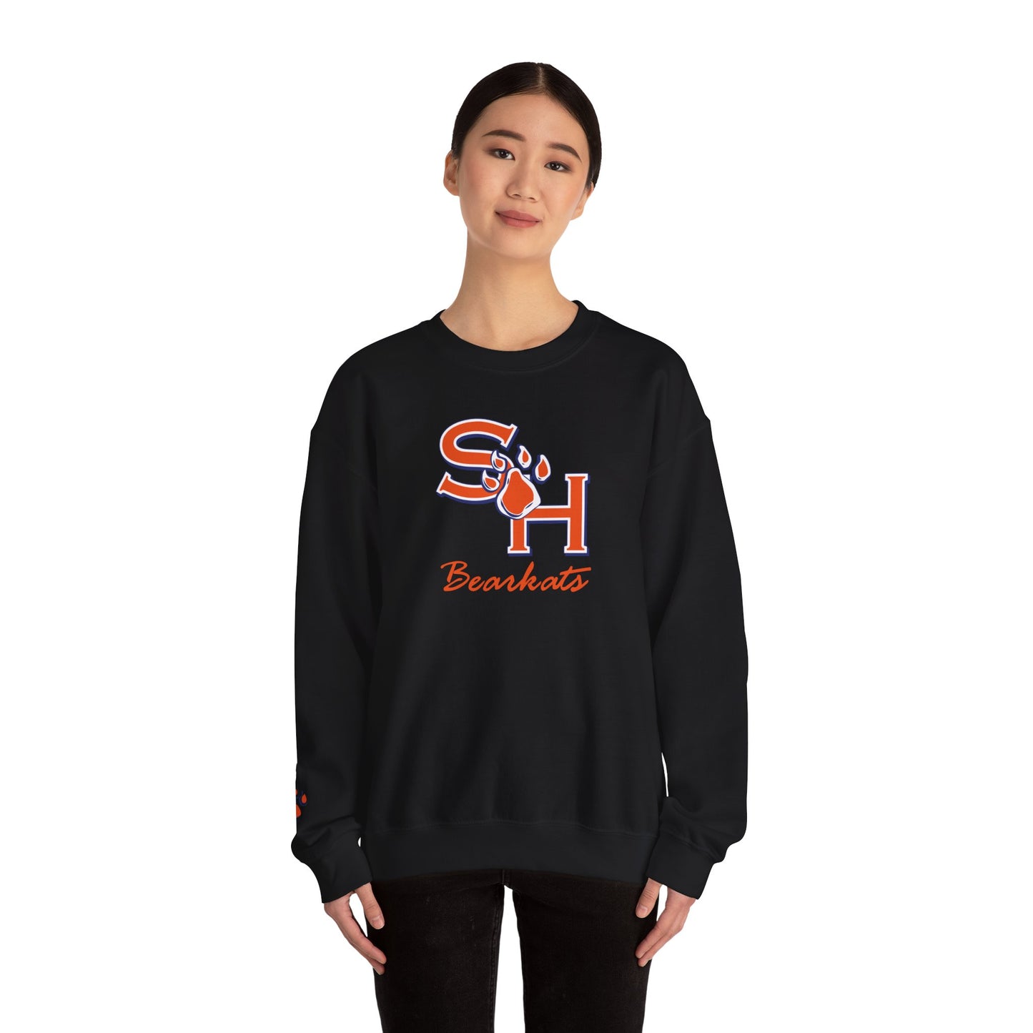 Sam Houston State University Sweatshirt | Bearkat Sleeve Print, Sam Houston State Crewneck | Printed Sleeve Game Day Sweatshirt, Bearkats