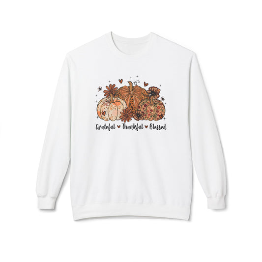Fall Pumpkin Crewneck Sweatshirt, Thanksgiving, Pumpkin Sweatshirt, Grateful, Thankful, Blessed, Fall Apparel, Friendsgiving, Autumn