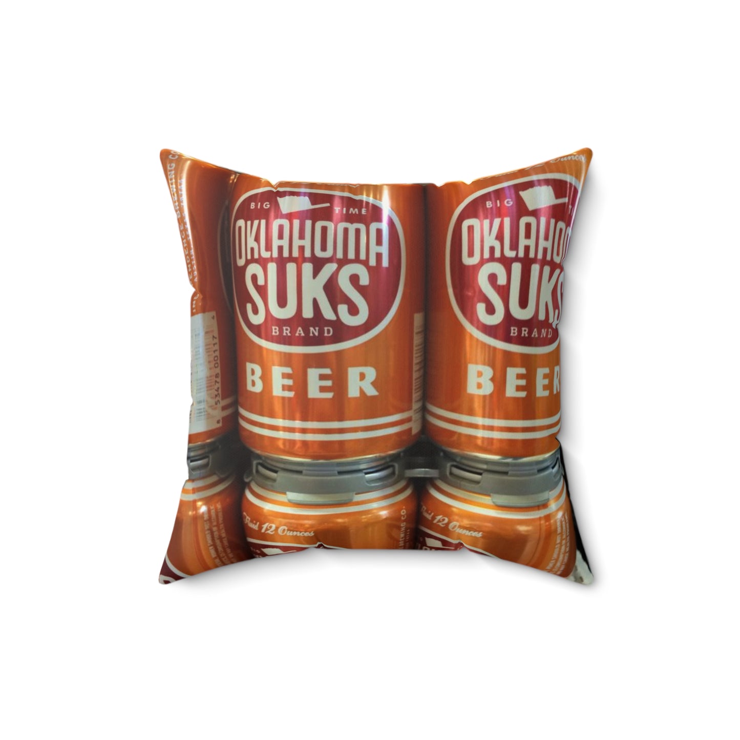 Texas Longhorns Beer-themed Faux Suede Pillow | Perfect for Man Caves, Home Bars, Gift for Beer Lovers, Texas Longhorns gift, UT Dorm Decor