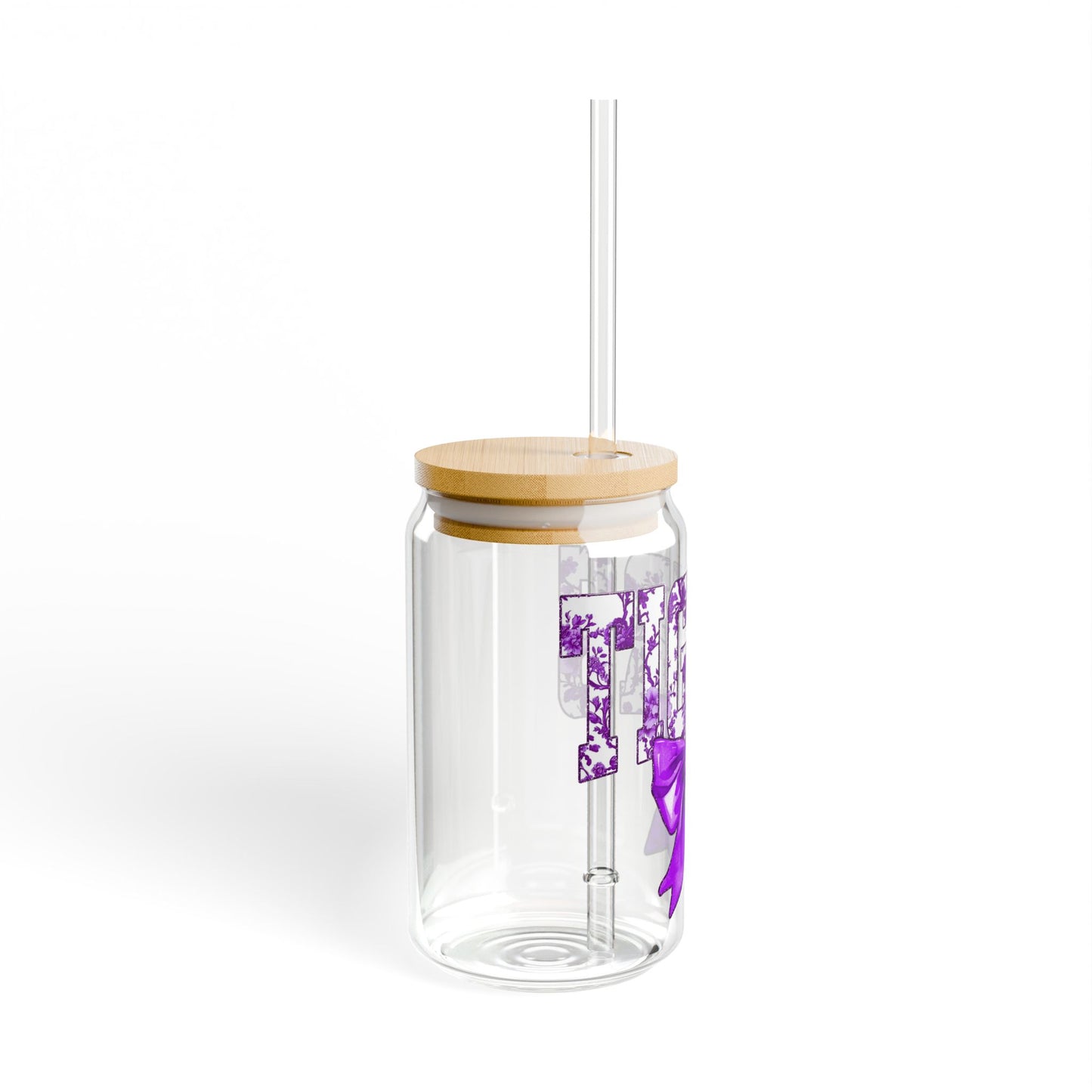 Louisiana State University 16oz Glass with Cute Bow | LSU Tumbler, LSU Glass Tumbler, Tigers Glass Tumbler