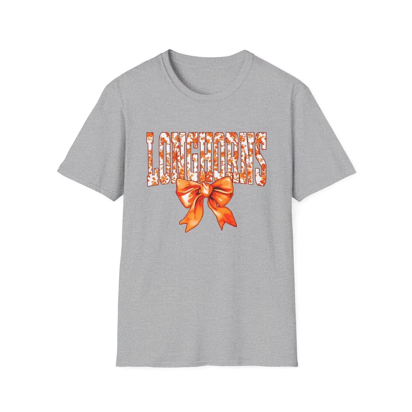 Texas Longhorns Floral Softstyle T-Shirt, Unisex Graphic Tee, Perfect Gift for Texans, Casual Wear, Travel Souvenir