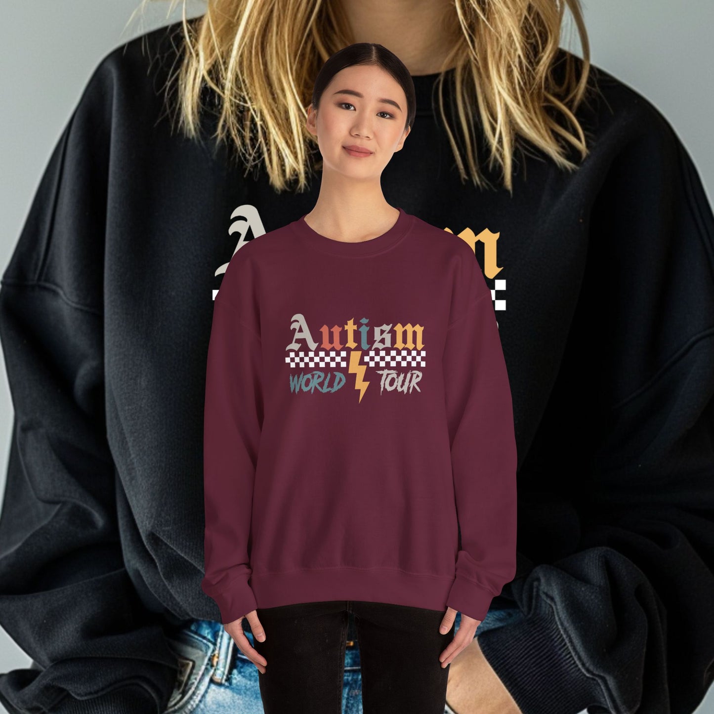 Autism Awareness Crewneck Sweatshirt, Unisex Sweatshirt, Gift for Autism Support, Love Needs No Words, Awareness Apparel