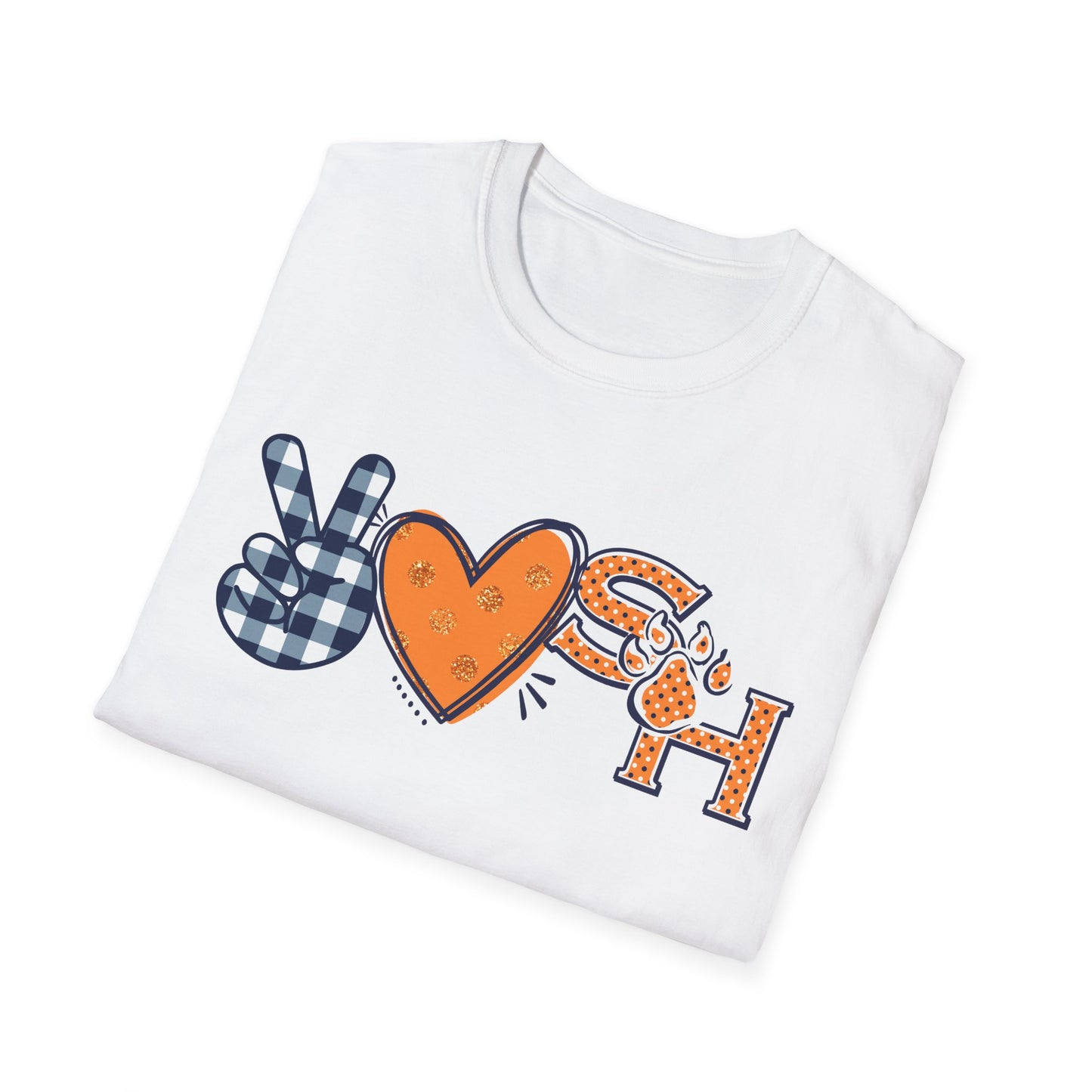 Peace Love Sam Houston University Unisex Softstyle T-Shirt | Game Days, College Events, Gifts, Fan Gear
