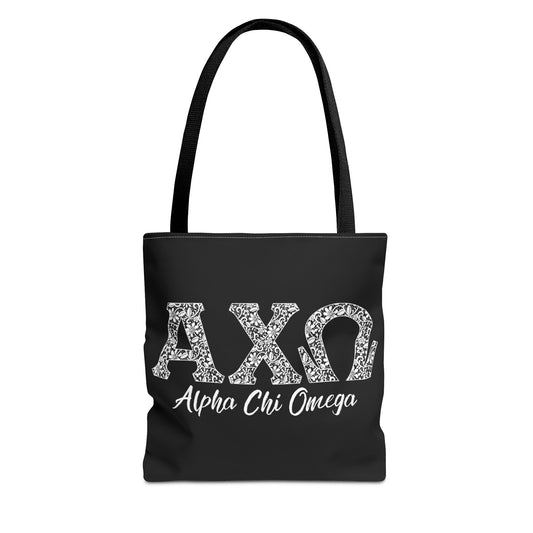 AXO Sorority Style Gift | Floral Sorority Inspired Tote Bag |  Greek Life Bag | Big Little Reveal | Cute Campus Tote, Cute Bid Day Bag