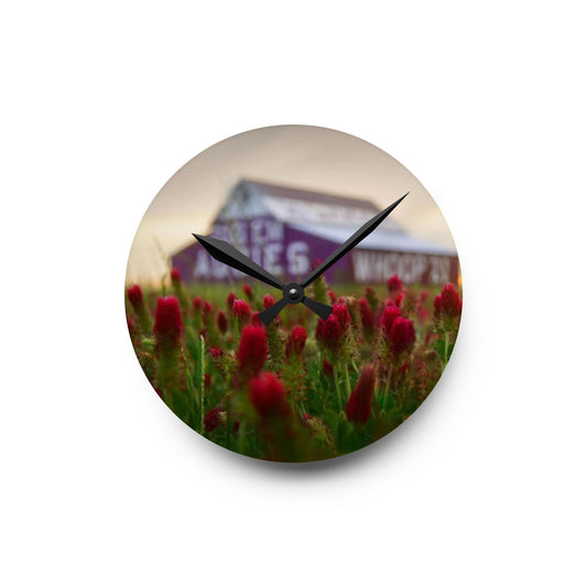 Aggie Barn Acrylic Wall Clock | Aggie Floral Clock | Rustic Farmhouse Home Décor | Gift Idea, Aggie Dorm Decor