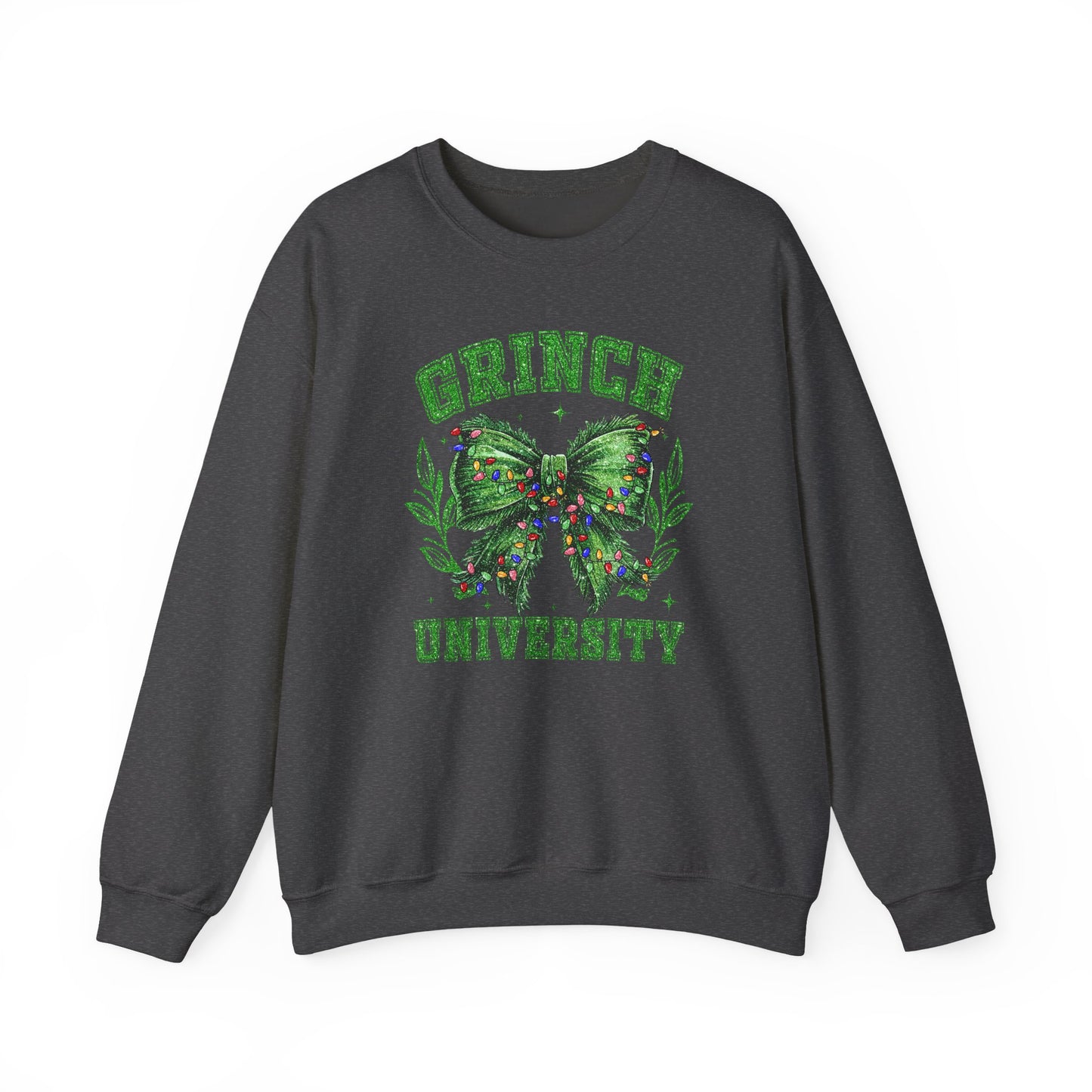 Festive Green Mischief University Christmas Sweatshirt, Funny Xmas Apparel, Mean One, Comfy Fleece